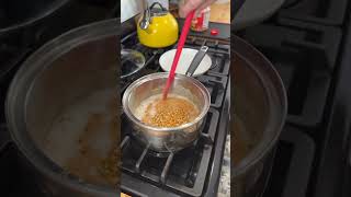 DIY caramel popcorn werthers candy popcorn diy snacks challenge trending viralreels cutebab [upl. by Yaniv]