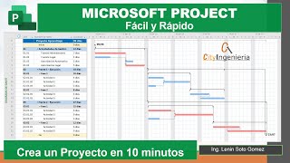 Ms Project Crea un Proyecto Rapido y Facil en 10 minutos  Tutorial Completo en Español [upl. by Hofstetter]