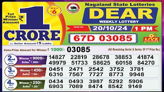 Dear Lottery Sambad Morning 1 PM today 201024 Nagaland State Lottery Result [upl. by Harmonia571]