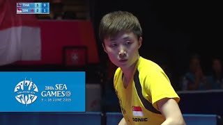 Table Tennis Womens Team Finals Thailand vs Singapore Match 2  28th SEA Games Singapore 2015 [upl. by Etteluap45]