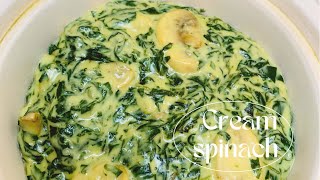 Simple Delicious Cream Spinach with Mushrooms Making Cream Spinach without Using Cream SA YouTuber [upl. by Amaryl]