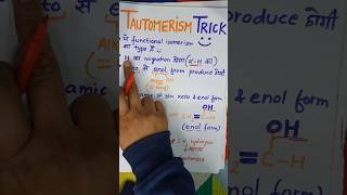 Tautomerism TRICK 📌 tautomerism tautomers isomerism chemistrytricks metamerism ashortaday [upl. by Quartet]