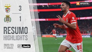 Highlights  Resumo Benfica 31 Boavista Liga 2223 21 [upl. by Nosnibor267]