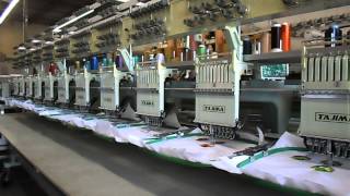 TAJIMA TMEHC912 Embroidery Machine Máquina bordadora ventastewhcom [upl. by Nickolaus]