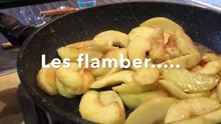 COMMENT FAIRE une tarte aux pommes flambées [upl. by Rozamond]