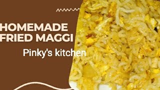 Home style fried maggi  Quick recipe for evening snacks  Pinkys kitchen maggi [upl. by Adamina]