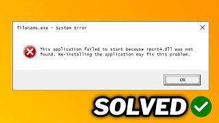 FIXED rpcrt4dll missing or not found error [upl. by Anole565]