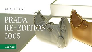 What Fits in Prada ReEdition 2005 Bags  Comparison [upl. by Fredelia330]