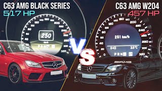 Mercedes Benz C63 AMG Black Series VS Mercedes Benz C63 AMG W204 [upl. by Pembroke]