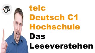 telc Deutsch C1 Hochschule Das Leseverstehen und Sprachbausteine [upl. by Urson]