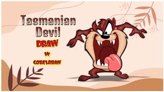 How to Draw Tasmanian Devil  Art TutorialHow To Draw Tasmanian Devil  Looney TunesCoreldarw [upl. by Carmel]