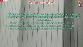 Principle of Acceptance  Principle of social work practice [upl. by Trant]