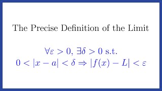 Introduction to the EpsilonDelta Limit Definition [upl. by Ayanet]