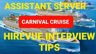 TIPS ON HOW TO DO CRUISE JOBS HIREVUE INTERVIEW QUESTIONS FOR ASSISTANT SERVERWAITRESS cruisejobs [upl. by Irovi]