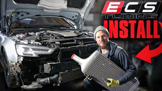 Intercooler for my B9 Audi S4 EASIEST INSTALL [upl. by Annoek885]