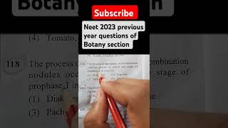 Stage of prophase 1 in meiosis neet previous year questions [upl. by Yoccm]