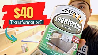 Paint Laminate Countertops  Rustoleum Countertop Coating [upl. by Llerrah]