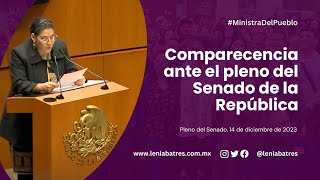 Comparecencia de Lenia Batres ante el pleno del Senado de la República 14 de diciembre de 2023 [upl. by Dickey]