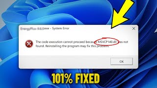 MSVCP140dll is missing amp was not found in Windows 11  10  8  7  How To Fix msvcp140 dll Error ✅ [upl. by Ennaitsirk465]