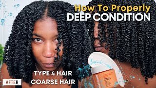 STOP WASTING PRODUCT How To Properly Deep Condition Dry Coarse Natural Hair [upl. by Erlewine10]