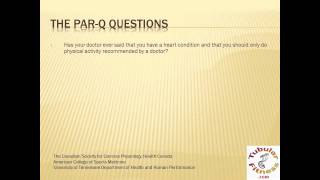 Physical Activity Readiness Questionnaire PARQ [upl. by Ifar]