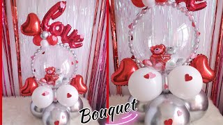 BOUQUET CON GLOBO BURBUJA AMOR Y AMISTAD  ARREGLO CON GLOBOS REGALO ECONOMICO [upl. by Phelgen]