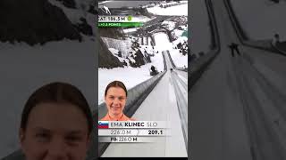 Insane🥇WORLD RECORD SKI FLYING  Ema Klinec 741ft 226m skiing shorts [upl. by Prakash999]