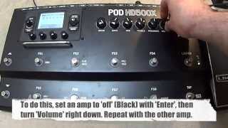 Line 6 HD500HD500X Tutorial  2 amplifier rock rig with an AB amp switcher and wahvolume [upl. by Gibbie]