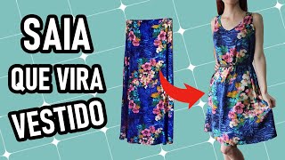 Transforme saia longa em vestido  COSTURA [upl. by Ceil443]