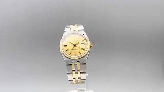 Preowned Rolex Datejust Oysterquartz Champagne Dial 36mm Steel Gold Integral Bracelet 17013 [upl. by Neirod268]