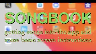 SONGBOOK  song importsyncscreen demos [upl. by Mae]