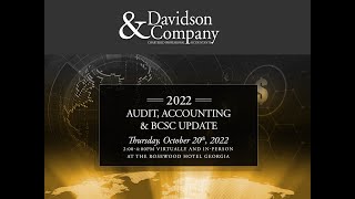 IFRS BCSC Audit Update  2022 [upl. by Vikky]