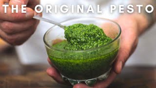 REAL Genovese Pesto The ORIGINAL Italian recipe [upl. by Derian]