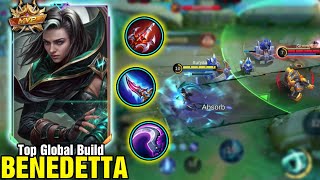 TOP GLOBAL BUILD BENEDETTA EXP LANE AGAINST JAWHEAD  MLBB BENEDETTA GAMEPLAY [upl. by Eerol]