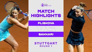 Karolina Pliskova vs Maria Sakkari  2023 Stuttgart Round 1  WTA Match Highlights [upl. by Davidson]