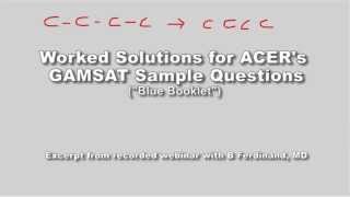 GAMSAT Organic Chemistry Sample Questions Booklet Unit 20 Q5355 [upl. by Winer]