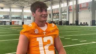 Vols QB Jake Merklinger discusses Tennessee Football fall camp [upl. by Sible]