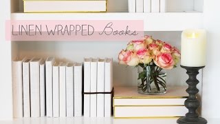 Linen Wrapped Books for Room Décor  Bookshelf Ideas [upl. by Priest]