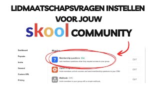 Het instellen van lidmaatschapsvragen in Skool [upl. by Butterworth]