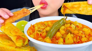 ASMR CRUNCHY ROLLED TACOS amp CONCHITAS SOUP MUKBANG 먹방  EATING SHOW  EATING SOUNDS  ASMR Phan [upl. by Arayc]