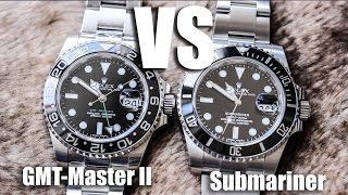 Rolex Submariner Vs Rolex GMTMaster II [upl. by Senaj44]