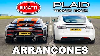 Bugatti Chiron Super Sport vs Model S Plaid Track Pack ARRANCONES [upl. by Harac]