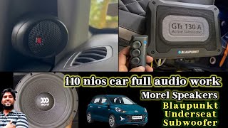 morel compenent and coaxial blaupunkt underseat sub fitting in Hyundai i10nios morel blaupunkt [upl. by Vish]