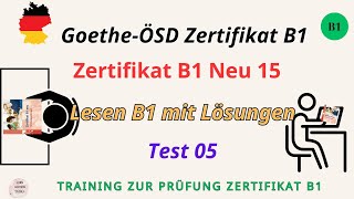 Zertifikat B1 Neu 15  Lesen mit Lösungen am Ende  Prüfungsvorbereitung Goethe ÖSD Test 05 [upl. by Julieta]