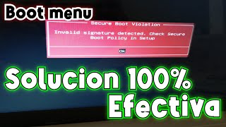 BOOT MENU ASUS BLOQUEADO secure boot Violation solución [upl. by Agnella]