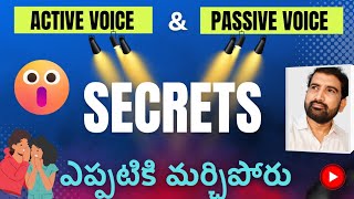 Active Voice and Passive Voice in Telugu with easy Tips  English Grammar  Active amp passive voice [upl. by Syxela]