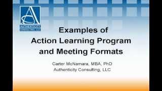 Examples of Action Learning Program and Meeting Formats 3 of 5 [upl. by Kovar]