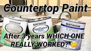 UPDATE Countertop Paint WHICH ONE WORKED 3 Year Review You’ll want to see this before you start [upl. by Stoll]