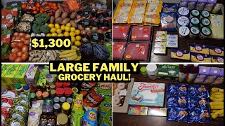 Once a Month Grocery Haul 1300 Walmart haul  Large family [upl. by Tomkin161]