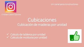 Cubicación de madera por unidad Tableros y molduras [upl. by Rintoul]